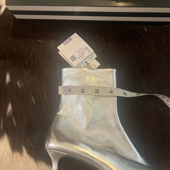 Mango Daddy Women's Metallic Silver Genuine Leather Ankle Boot 37 - Picture 12 of 12